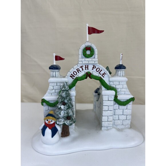 Vtg Dept. 56 Xmas Village Accessories 1993 North Pole Gate & Fun Run Gate - Picture 2 of 5